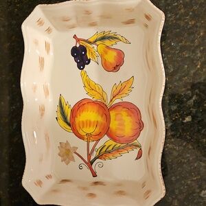 Home Trends Granada Fruit Ceramic Baking Casserole Dish 9x13"  Vintage